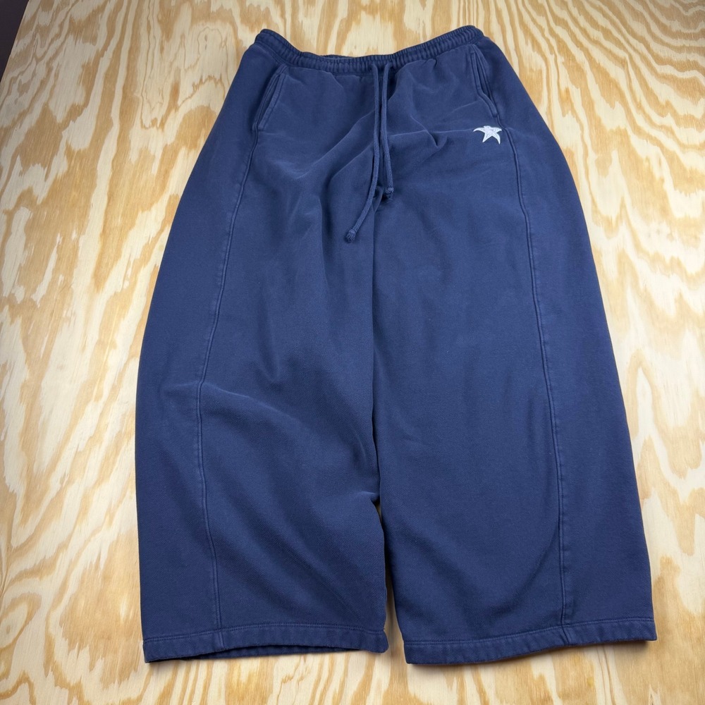 Aeropostale Cloud Soft Navy Blue Star Wide Leg Sweatpants Womens Medium